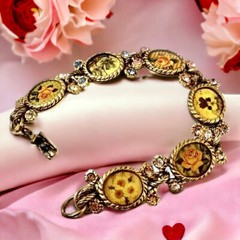 Maximal Art Collector Bracelet John Wind Various Flowers Goldplated