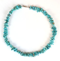 Vintage Turquoise Nugget 16″ Necklace Choker Sterling Silver 51.49 g Southwest