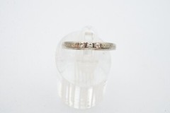 Vintage 18k White Gold Diamond Ring Etched Size 7.25