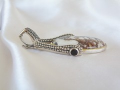 Huge Sterling Silver 925 White Horse Cable Joya Judy Crowell Enhancer Pendant
