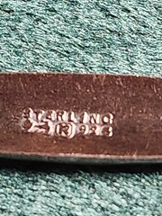 Antique Sterling Silver Bar Pin 4.5cm White and Pink Enamel