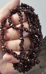 Lot 3 Genuine Garnet Chip Bead Necklaces 35″ Natural Gemstone Vintage 162.5g