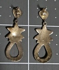 Vtg 925 Sterling Silver & Marcasite Dangling Earrings, Posts, Decorative. 4.5g