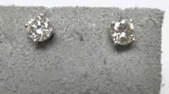 Beautiful 2.30 ctw Diamond Stud Earrings 18k White Gold SI3- I1 J/K MAKE OFFER