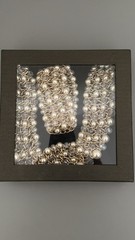 Vintage 4 Strand BiB Style Necklace Set W/Stretch Bracelet Crystals Faux Pearls