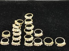 Vintage 18KT GE Gold Plated & Cubic Zirconia Statement Look Ring varied sizes