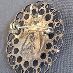 JFCM Jalisco 925 Sterling Silver Vintage Mexico Floral Pin Pendant