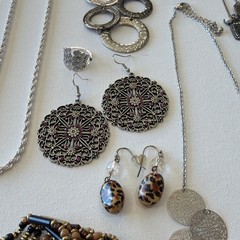 Estate Vintage Wearable Jewelry Lot Necklaces Bracelets rings Earrings Used