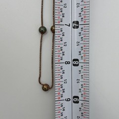 925 Italy Station Necklace 18in Sterling Silver 3g Patina Intact Beads Box Chain