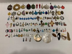 Vintage & Modern Costume Jewelry Pendant Charms Mixed Lot Of 110+