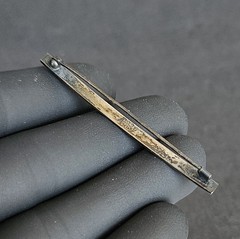 Antique Sterling Silver Engraved Bar Brooch Link & Angell L&A Pre 1915