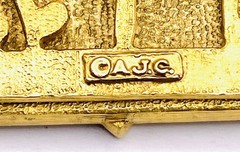 Vintage AJC Signed Mother’s Day Mail Brooch Gold Tone E2