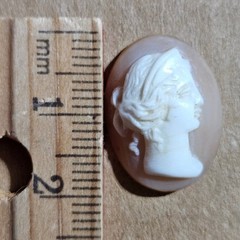 Unbranded Cameo Cabochon 18mm Peach White Vtg Shell Style Loose Stone For Ring