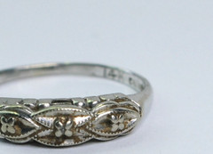 Vintage Art Deco 14K White Gold “Crosby” Interlocking Ring Size 5 – 1.58 g