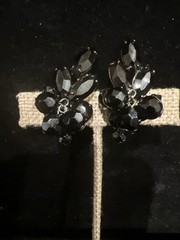 Juliana Book Piece. Black Navette, Chaton & Faceted Crystal Cha Cha Earrings