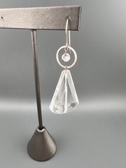 Vintage 925 Quartz Earring Single Sterling Silver Dangle Signed Deb Guyot
