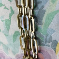 Vintage Mid Century Modern Geometric Link Bracelet Mother Of Pearl Magnetic