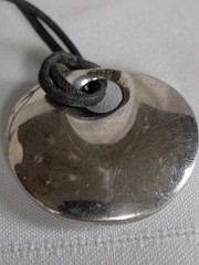 Vintage Robert Lee Morris 925 Sterling Contemporary Disc Pendant Necklace