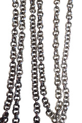 Vintage Long Silver Tone Round Link Heavy Made Chain Necklace 60″ Retro Costume