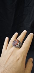 Sassanian Intaglio Carnelian Ring – Silver Plated Vintage stone Ring Size 8.5 US