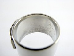 Vintage Sterling Silver Handmade H Initial Wide Band Ring 9.2g Size 6.25 Holly