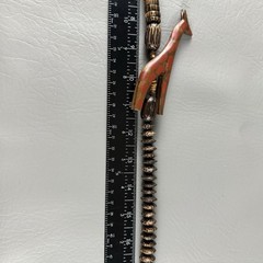 Vintage Giraffe Necklace Pendant Hand Carved Wood Bead Tribal Safari 30″