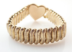 Antique Gold Filled Sweetheart Heart Expansion Expandable Stretch Bracelet