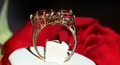 14k yellow gold ring 4.00ct rhodolite garnet diamond sz 5.25 vintage 4.95g N3511