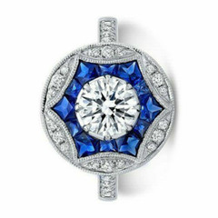 2Ct Art Deco Style Lab Created Diamond Engagement Wedding 14K White Gold FN Ring