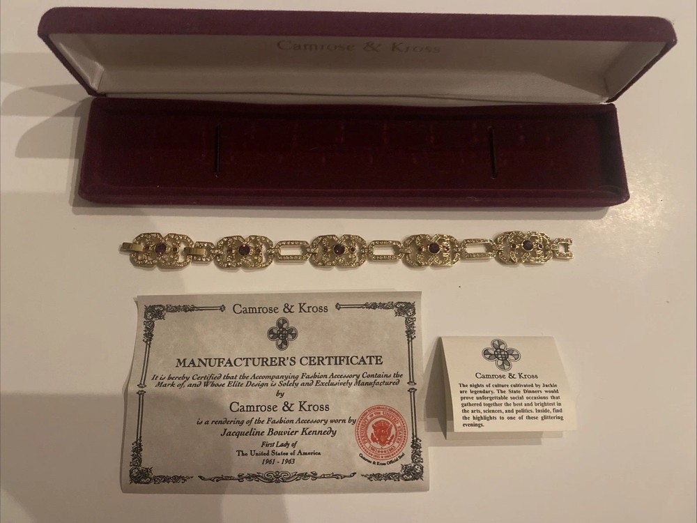 Camrose & Kross JBK Jacqueline Kennedy Vintage Amber Gold Tone Link Bracelet
