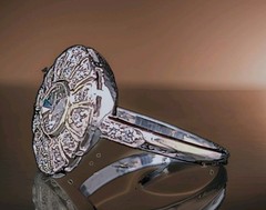 14k White Gold Vintage Engagement Ring 1.20ct Natural Diamond Round Shape