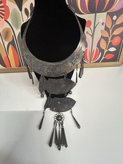 1970’s Hmong ceremonial torque Necklace with Fish Dangle Pendant