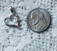 VINTAGE Religious Pendants Lot of 3 Cross Charms 1940-70 Christian Heart Medal