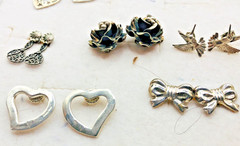 15 Pairs Vintage Sterling Silver Earrings 10 for Pierced Ears, 5 Other 64 Grams.