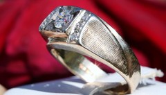 14k yellow gold ring 0.76ct diamond sz 9.25 handmade 1920’s antique 7.6gr N2389A