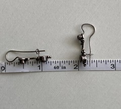 Vintage Sterling Silver Earrings 925 Drop Ladies ~ 1 Ear Wire Bend Needs Strait