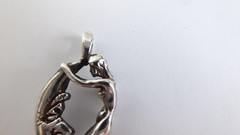 Risque Sterling Silver Pendant Nude Woman Riding Moon 4.7 grams Solid 925 Fairy