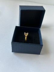 Vintage Clear Cubic Zirconia Ring Gold Plated Womens Size 7