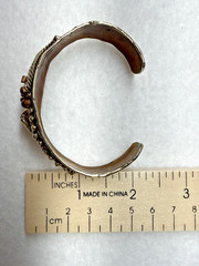 Copper Brass Victorian Revival Cuff Bracelet Floral Statement Vintage