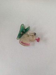 Vintage 1940s Celluloid General MacArthur Scottie Dog Pin Brooch Military