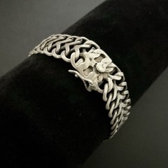 Vintage Mexico Sterling Silver Double Curb Link Bracelet 7.25”
