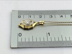 14kt yellow gold necklace with 1.98 carat Marquise Cut lab grown diamond IGI