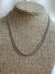 Vintage 925 LG Signed LIND GAL Sterling Silver Triple Chain 18” Necklace