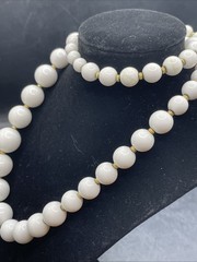 Vintage Monet’ Graduated Faux Pearls With Gold Tone Accents 12” With Logo Tag