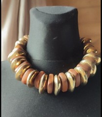 Vintage Edouard Rambaud Gold Coloured And Resin Choker Necklace
