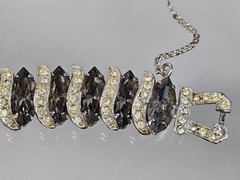 Vintage Weiss Smoky Crystal Rhinstone “Black Diamond” Bracelet & Earrings Set