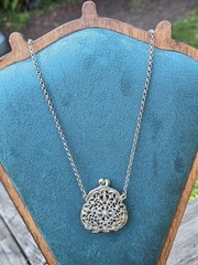 Vintage Arthur Pepper Purse Necklace Pendant Silver Tone Filigree Mini