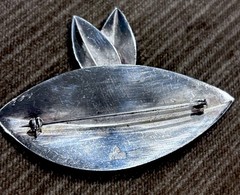 RARE Sterling Goose Feather brooch pin Eigil Jensen Danish Anton Michelsen.