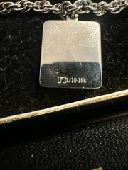 Vintage General Motors Blue Gems 10k White Gold Filled Service Award Bracelet 7″