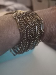 Vintage Coro 1940s-1950s Pegasus Gold Tone Multi Strand Liquid Chain Bracelet